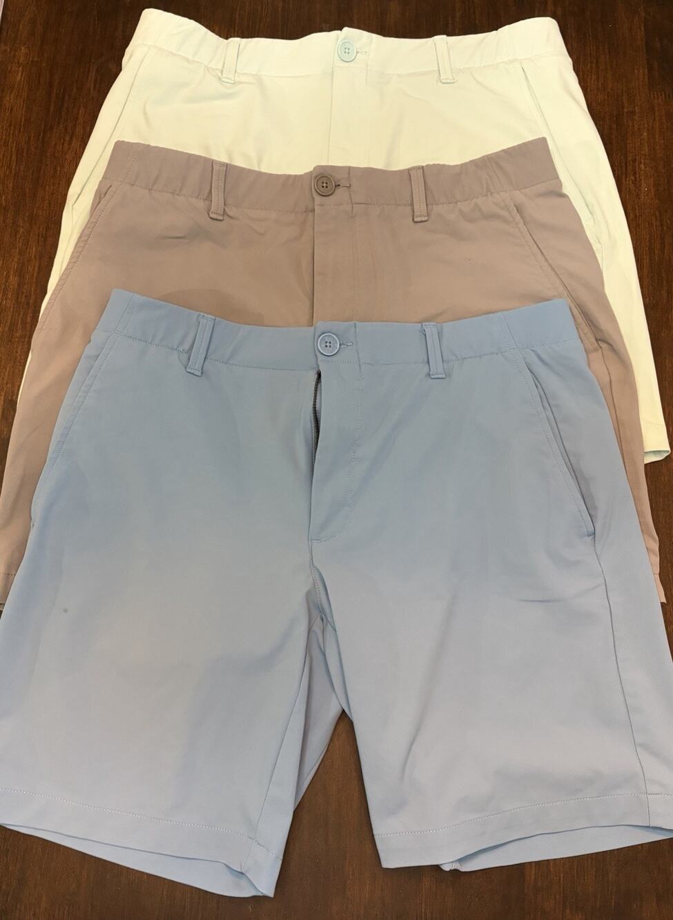 Z44- (3) Men's Under Armour UA Heat Gear Loose Blue Teal & Gray Golf Shorts 36